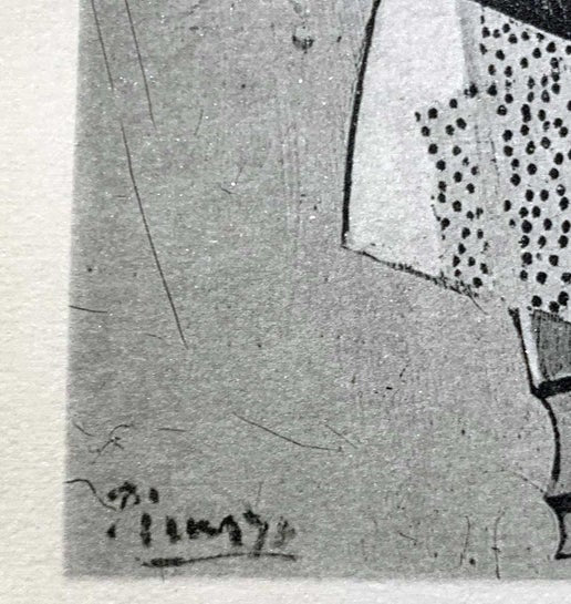 Pablo PICASSO Lithograph "Pierrot" 1922 Limited EDITION Sign w/FRAME Included
