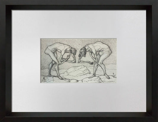 Paul KLEE Lithograph LTD Edition “Two men meet .. higher rank " w/FRAME Included