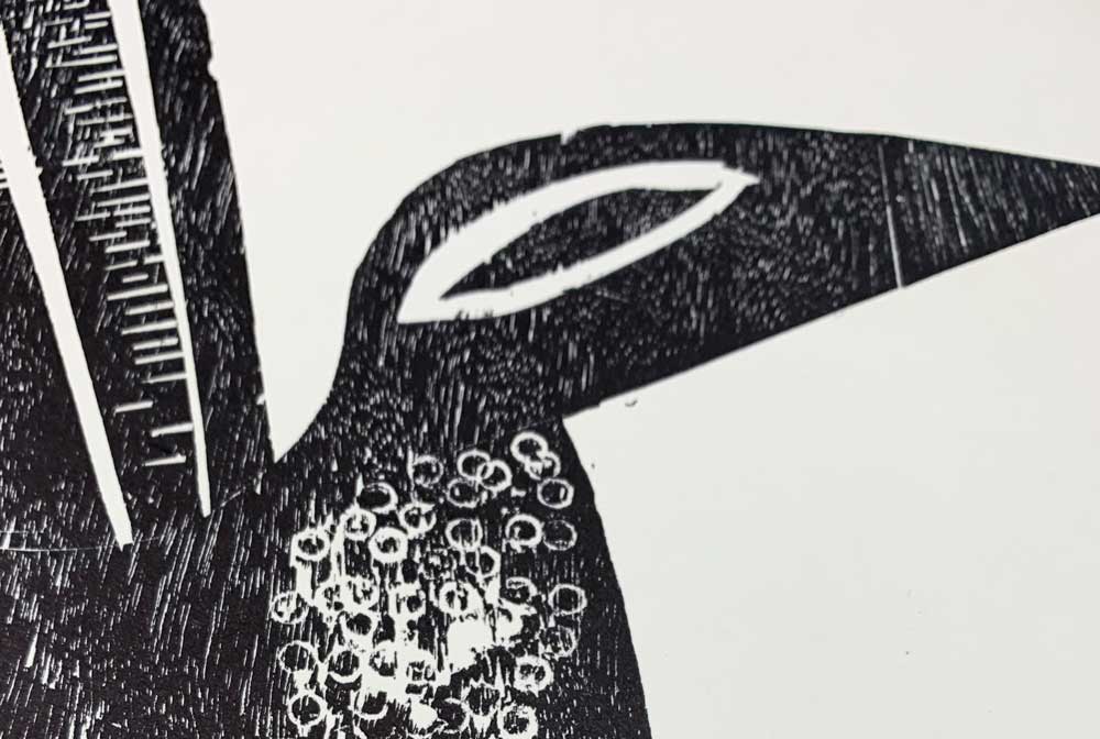 Hap Grieshaber ORIGINAL Woodcut, (Bird) 1964 w/Archival Frame