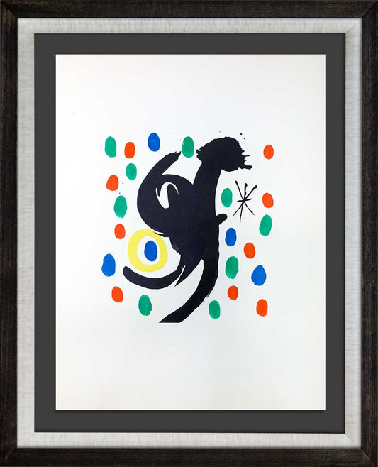 Joan MIRO Original COLOR Lithograph Watermark Guarro LTD w/Frame