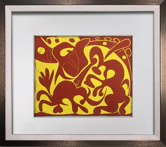 Pablo Picasso LINOGRAVURE Ltd Edition - "Picador (rouge et jaune) ” w/Frame