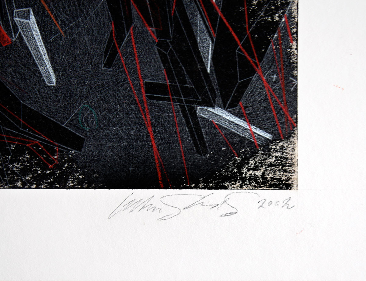 Lebbeus Woods Hand drawn, 2002 Hand Signed La Chute, One-of-a-kind