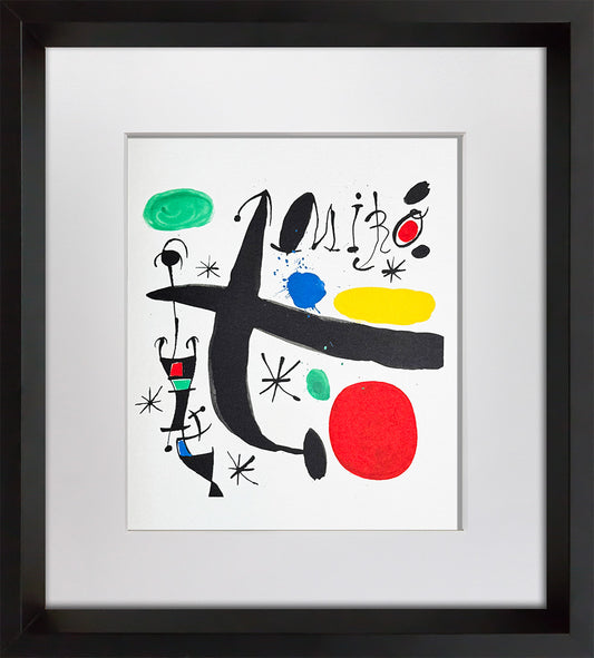 Joan MIRO Original COLOR Lithograph Watermark 1968 Ltd. Edition w/Frame