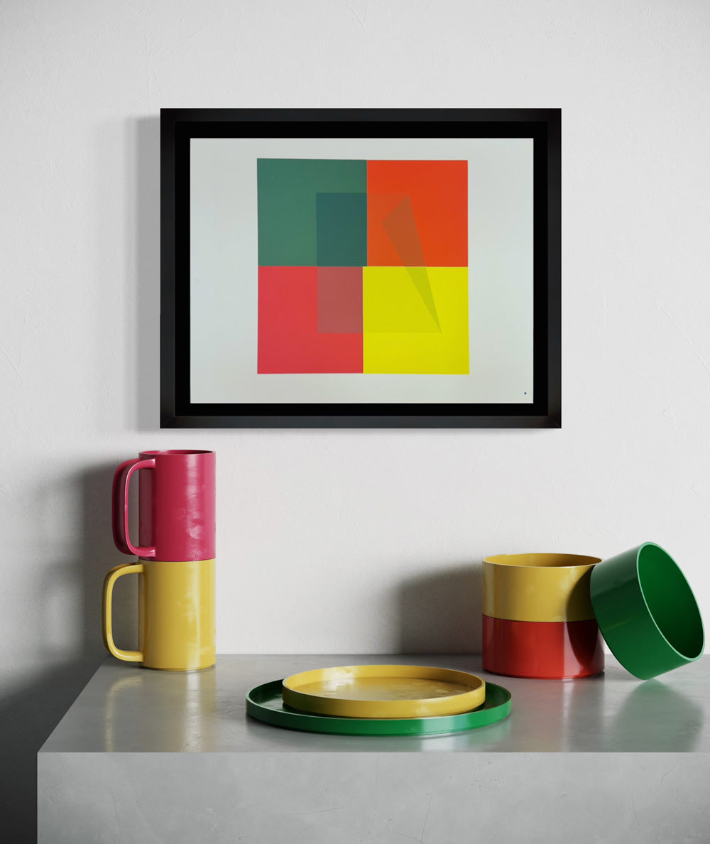 Josef Albers Original Silkscreen [XVII-1b] LTD Ed. Color Study w/Frame Include