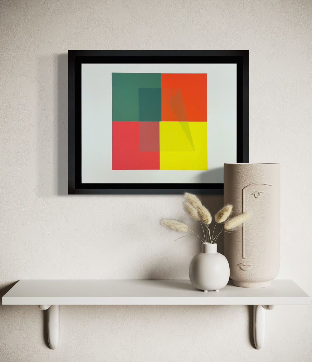 Josef Albers Original Silkscreen [XVII-1b] LTD Ed. Color Study w/Frame Include