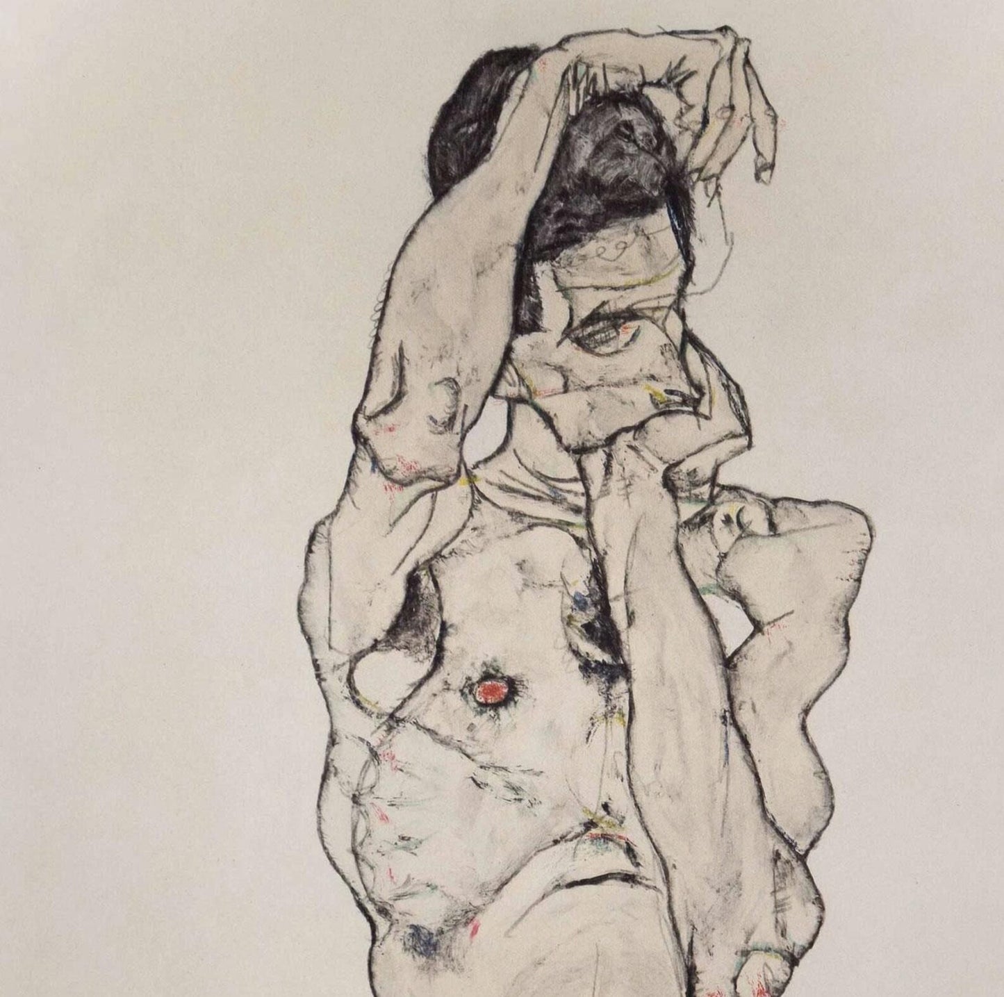 Egon Schiele Lithograph Signed. Limited Ed "Man with Red Loin Cloth" ~Rare Find