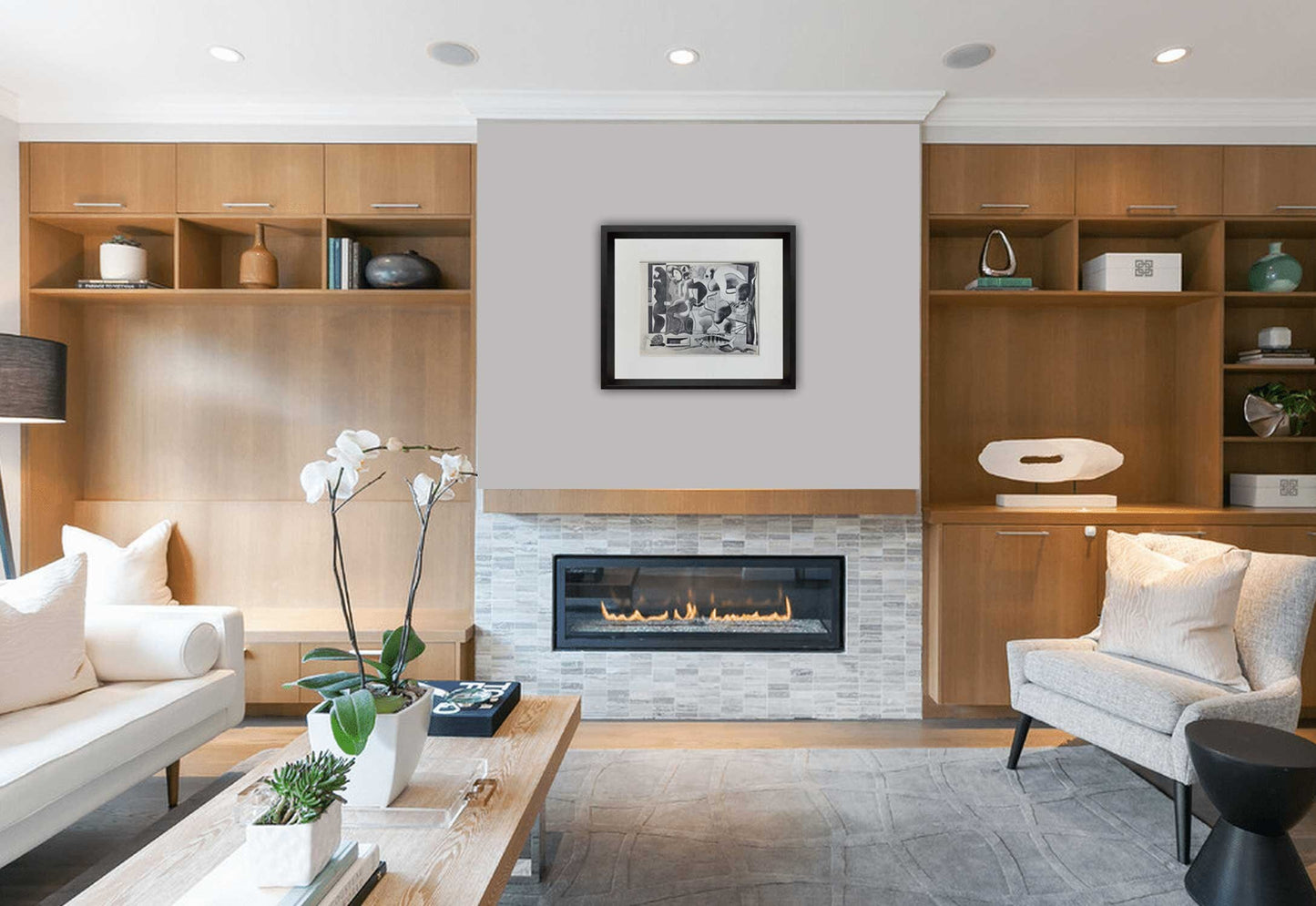 Le CORBUSIER Lithograph SIGNED "Composition with Three Figures" 1923 w/Frame