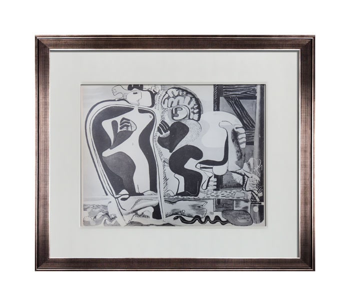 Le CORBUSIER Lithograph SIGNED "Femmes et Cheval" 1936 w/Frame