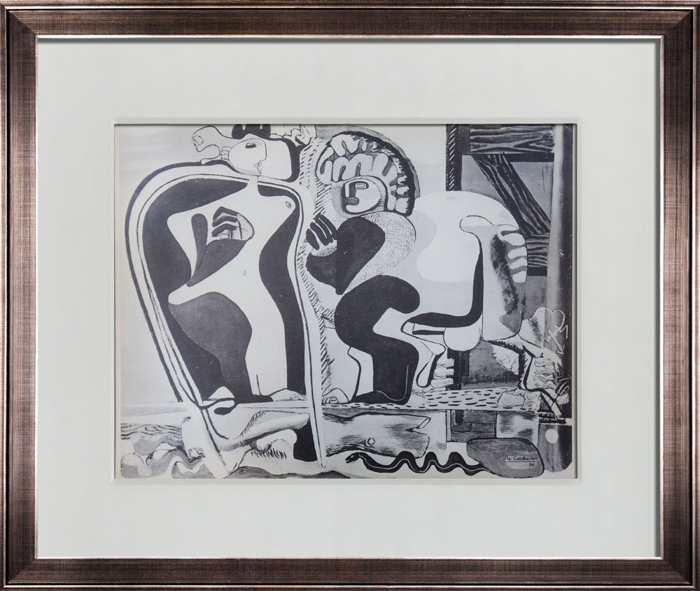 Le CORBUSIER Lithograph SIGNED "Femmes et Cheval" 1936 w/Frame