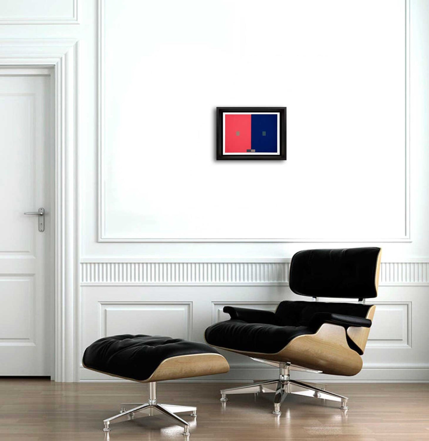 Josef ALBERS Original SILKSCREEN 1963 [VII-4b] Red/Blue w/Custom Frame