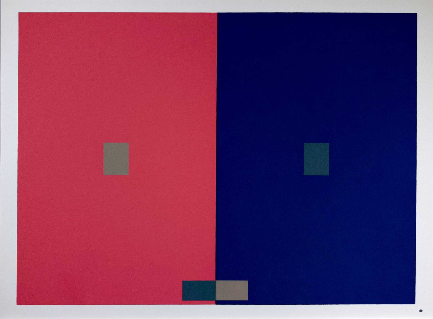 Josef ALBERS Original SILKSCREEN 1963 [VII-4b] Red/Blue w/Custom Frame