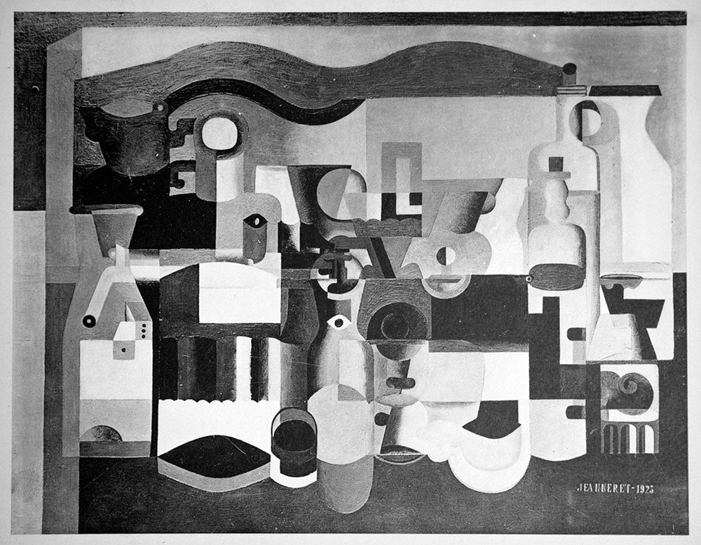 Le CORBUSIER Lithograph SIGNED "Still Life with Many Objects" 1923 w/Frame