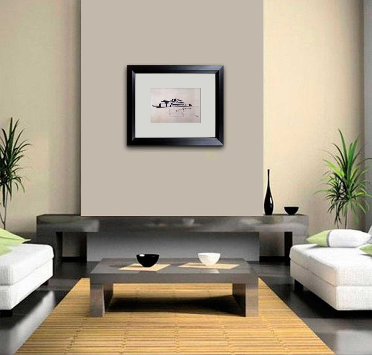 Frank Lloyd WRIGHT SIGNED #’ed LIMITED Ed. "Frederick C. Robie House" w/Frame