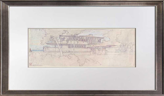 Frank Lloyd WRIGHT Lithograph #’ed LIMITED Ed. "EE Boynton House, NY +FRAMING