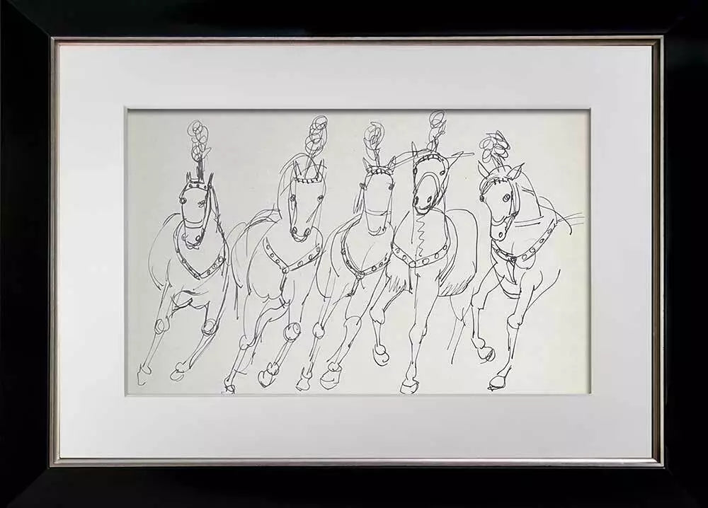 2 Henry MOORE Lithographs Limited EDITION (Horses) 2 pc. +FRAME