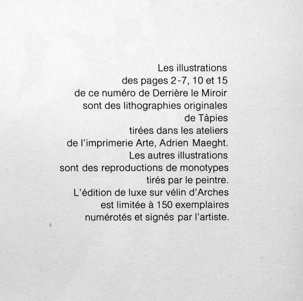 Antoni TAPIES Original LIMITED Ed Lithograph 1974 +Archival Custom FRAME