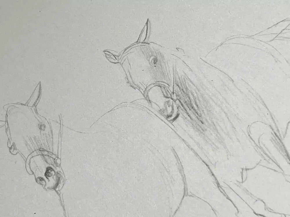 2 Henry MOORE Lithographs Limited EDITION (Horses) 2 pc. +FRAME