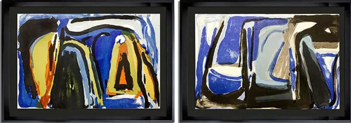2 Bram Van Velde ORIGINAL Lithograph, 1975 LTD Ed. (2pc. Set)