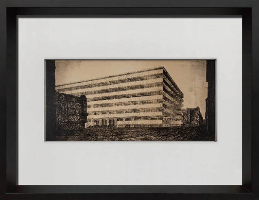 Mies Van Der Rohe Lithograph Concrete Office Building. Project, 1922, Limited Edition