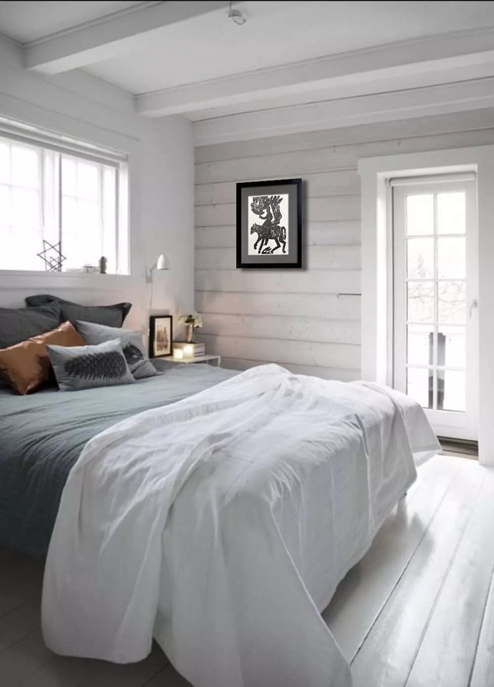 Hap Grieshaber ORIGINAL Woodcut, (New Year's Ride) 1964 w/Archival Frame