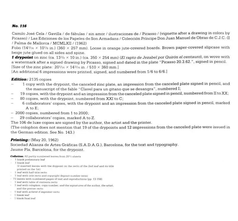 Pablo PICASSO Lithograph "...mi Corazón" Limited Edition SIGNED Cat. ref. c116