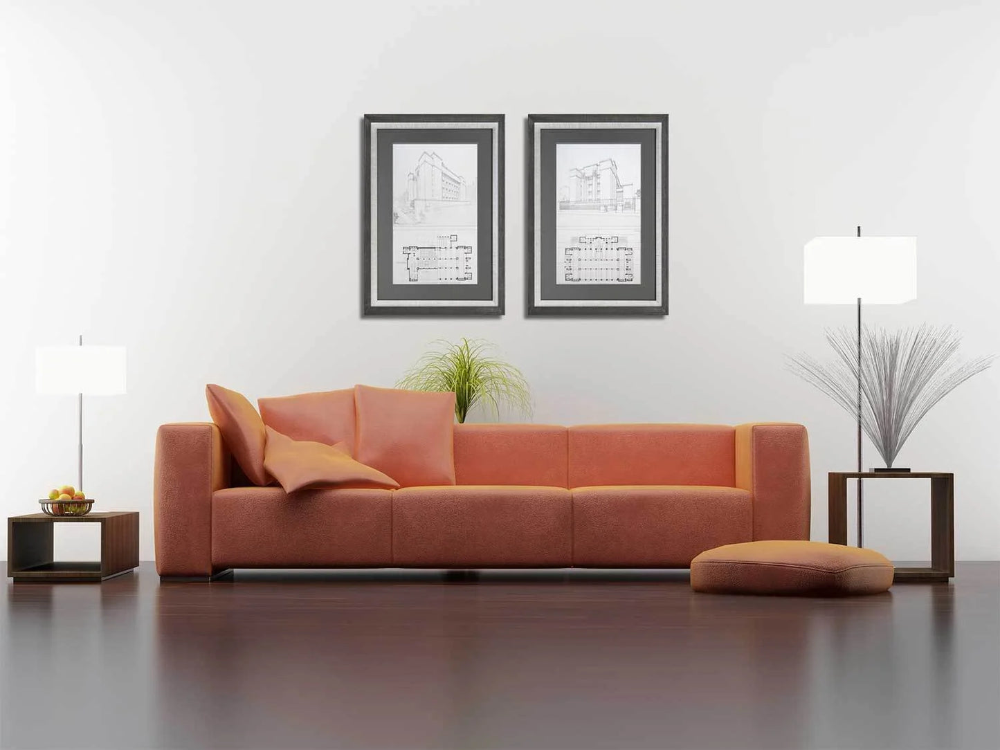 (2) Frank Lloyd Wright Lithographs - Larkin Building Buffalo, NY