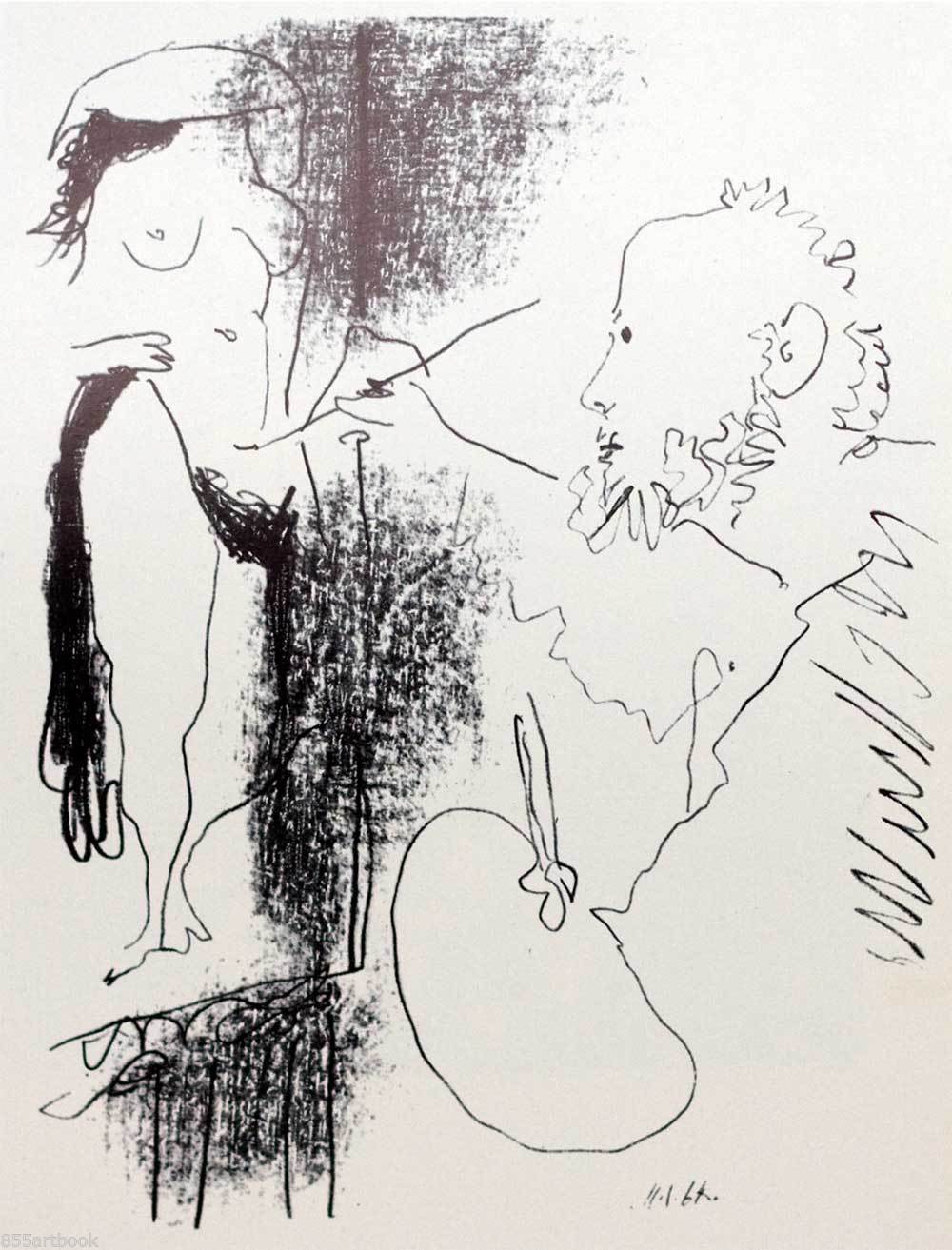 Pablo Picasso Lithograph "The Artist with his model"