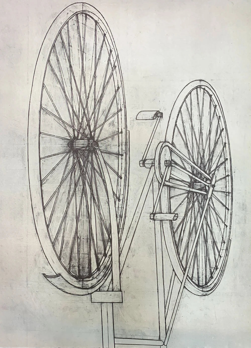 Konrad KLAPHECK Lithograph Ltd. Ed. H.C. "Bicyclette"