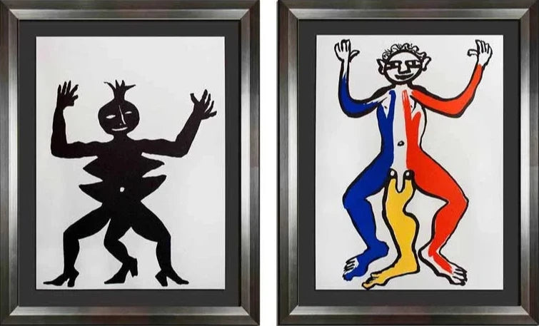 2 Alexander Calder Original Color Lithograph Limited Ed. ++Custom FRAME