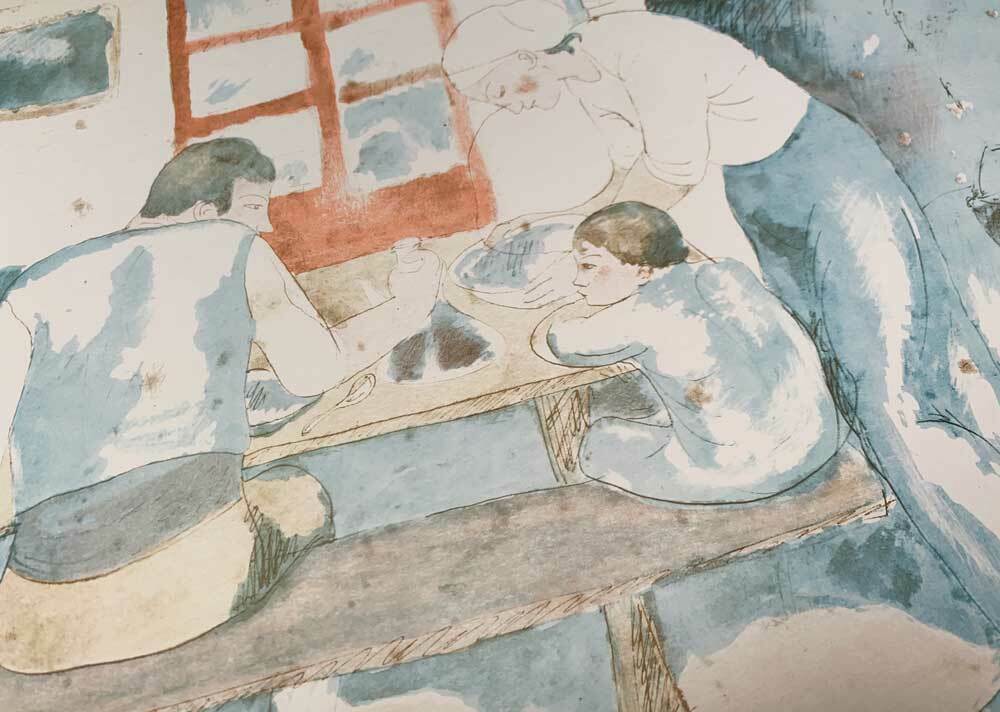 Pablo Picasso Lithograph Limited Edition "Family at Supper"