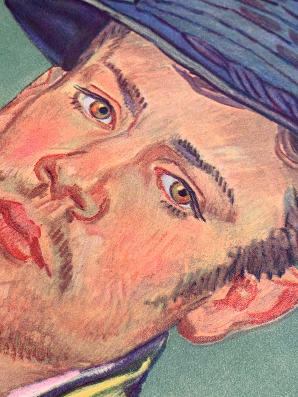 Vincent Van GOGH Lithograph Ltd. Ed. "Portrait of a Young Man" 1937 w/Archival Frame