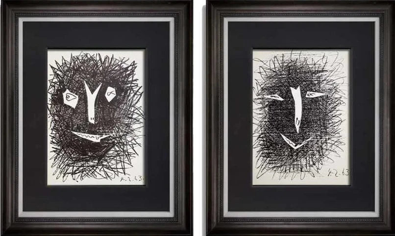 2 Pablo PICASSO Original LITHOGRAPH (2pc SET) +Catalogue Ref: c125 b1108