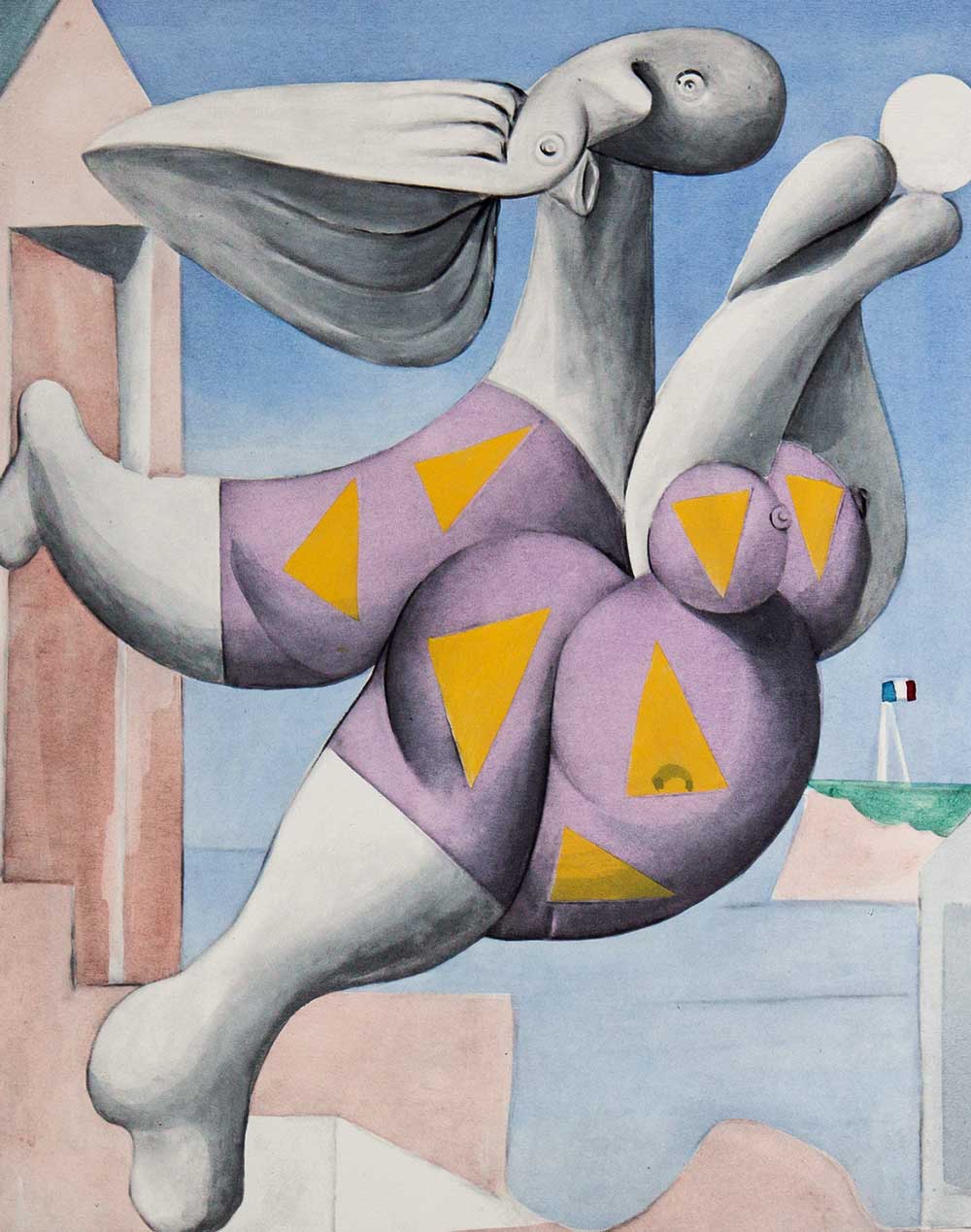 Pablo PICASSO Lithograph LTD ed, no.30 [RARE] "Bather Who Plays With The Ball" 1932
