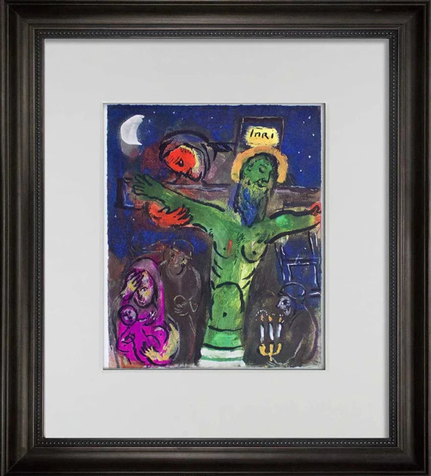 Marc CHAGALL Limited Edition LITHOGRAPH "Christ" RARE w/Frame Included