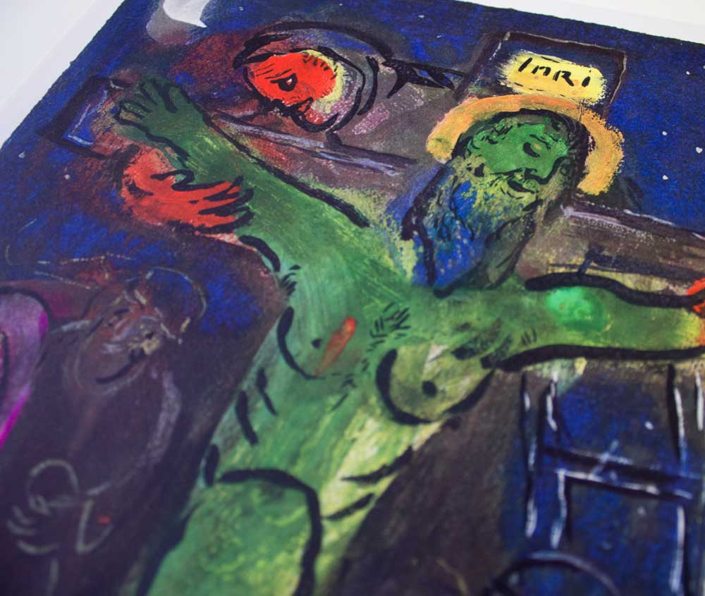 Marc CHAGALL Limited Edition LITHOGRAPH "Christ" RARE w/Frame Included